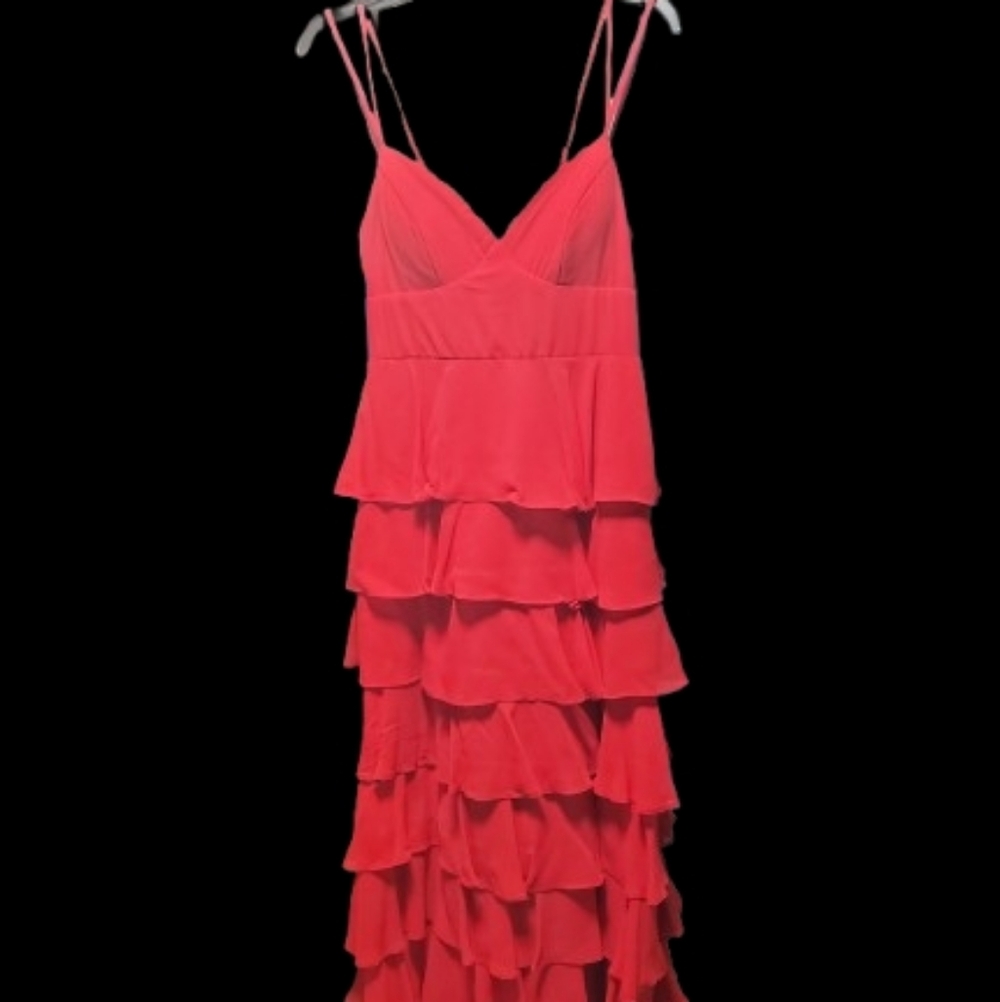 B Darlin Vibrant Red Tiered Prom Dress
